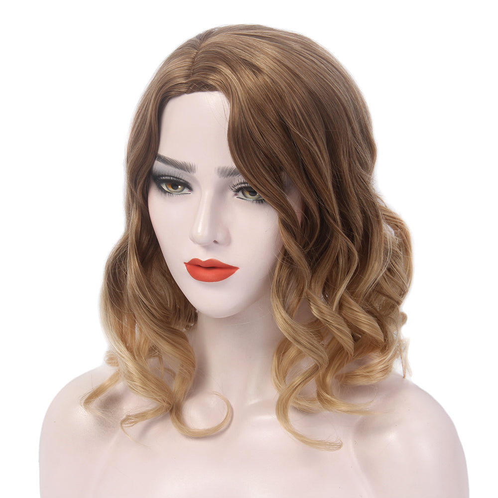 Curly Bob Wigs Short Waving Middle Part for Women, Perfect for Cosplay, Halloween, and Everyday Use