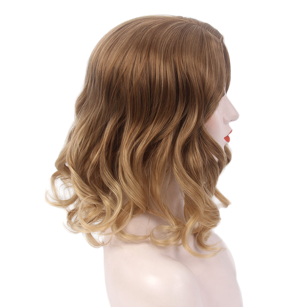 Curly Bob Wigs Short Waving Middle Part for Women, Perfect for Cosplay, Halloween, and Everyday Use