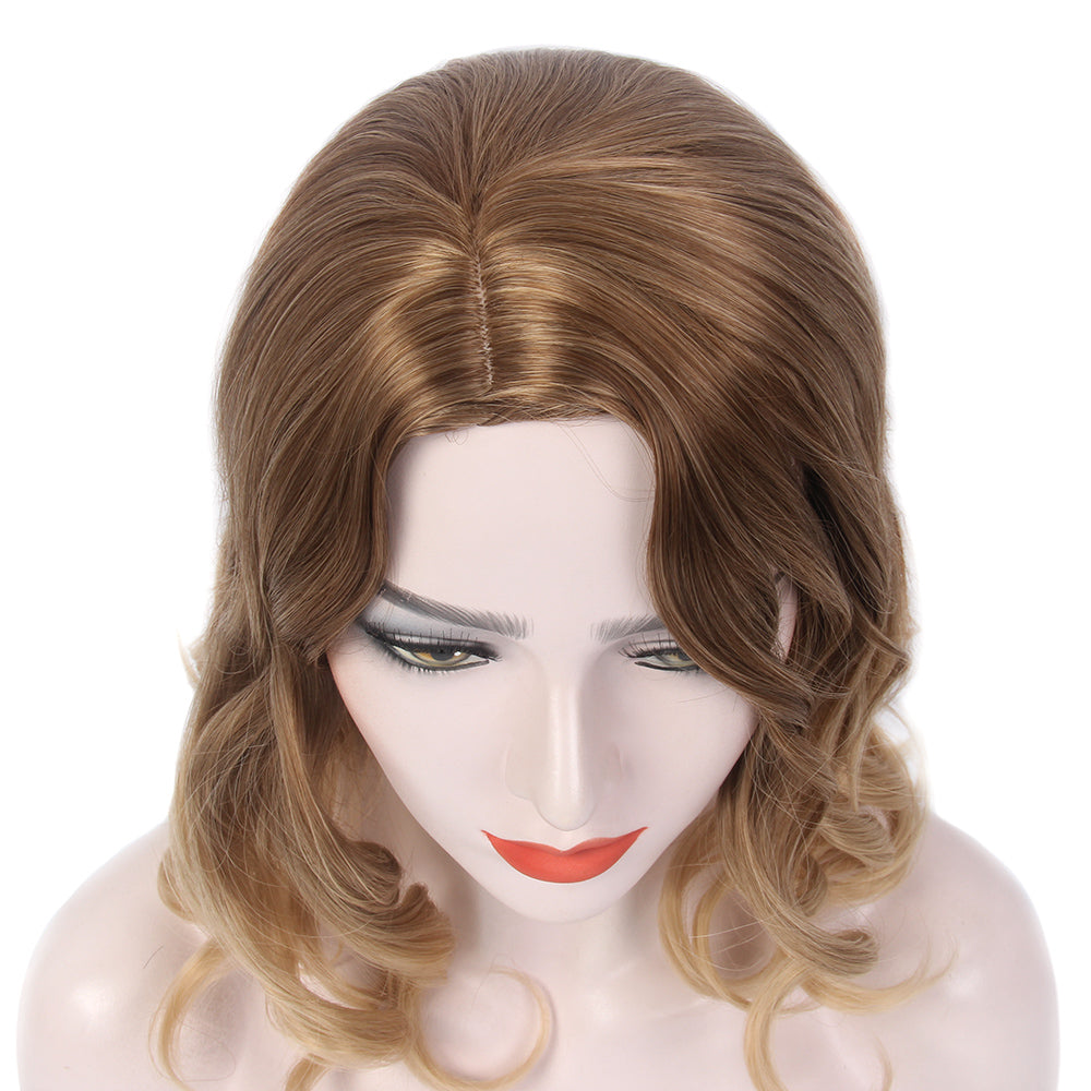 Curly Bob Wigs Short Waving Middle Part for Women, Perfect for Cosplay, Halloween, and Everyday Use