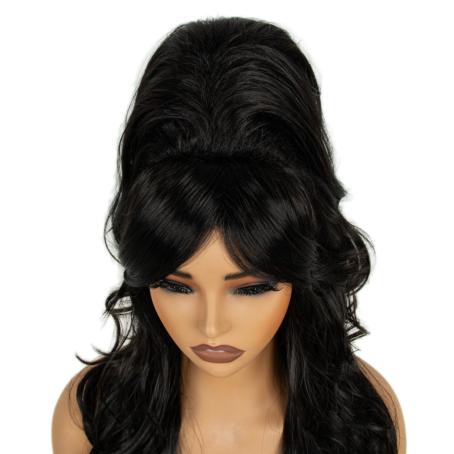 Synthetic Black Amy Winehouse Style Wig High Quality Fibre 60's style