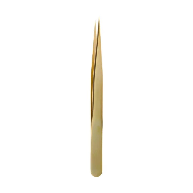 Light Pressure Gold Silver Stainless Steel Eyelash Tweezers with High Visibility & Durability
