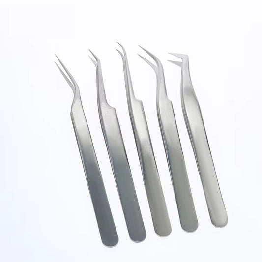 Pinzas para extensiones de pestañas, compactas y duraderas, para maquillaje de belleza.