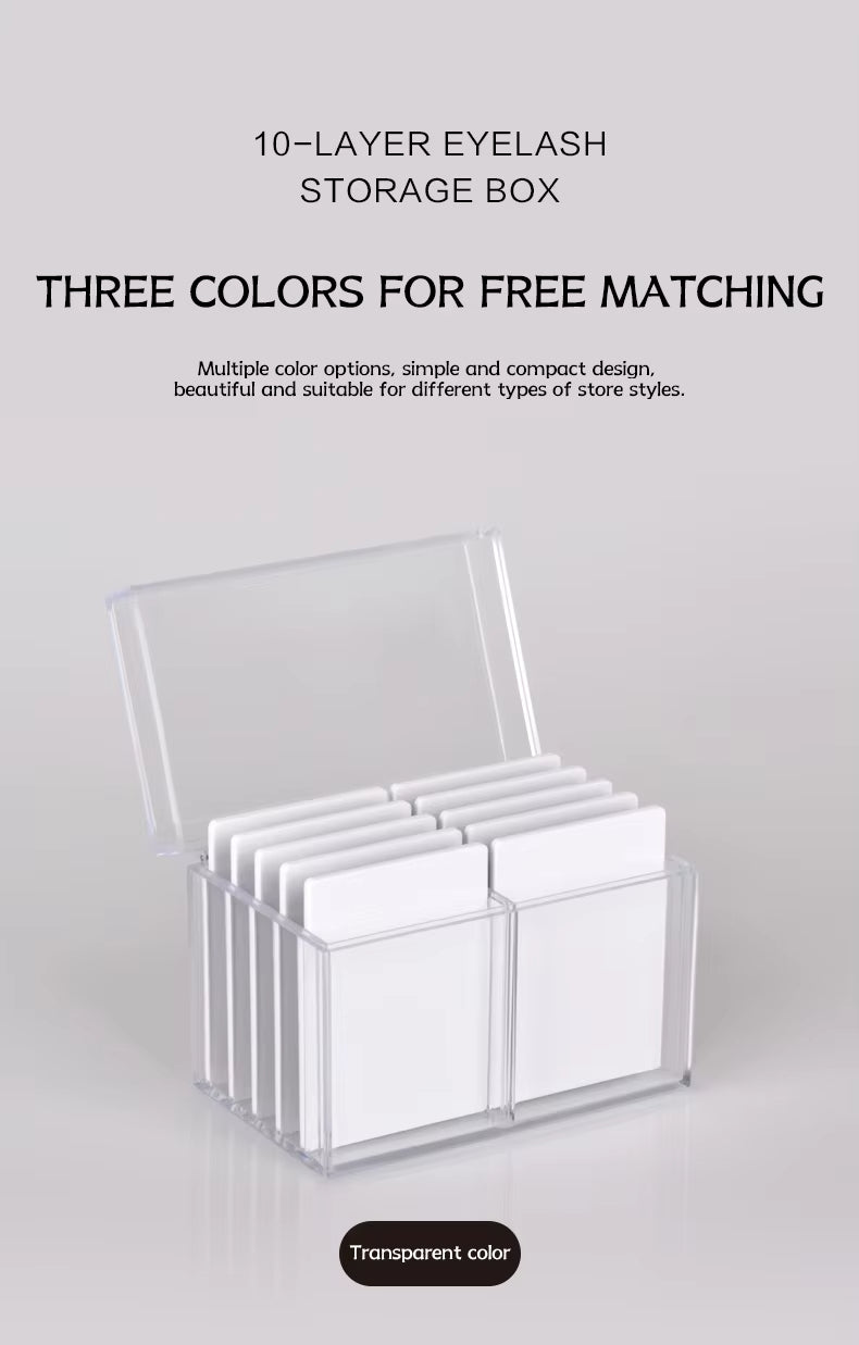 10-Slot Eyelash Storage Box | Compact & Durable Organizer for False Lashes Ideal for Travel & Home Use