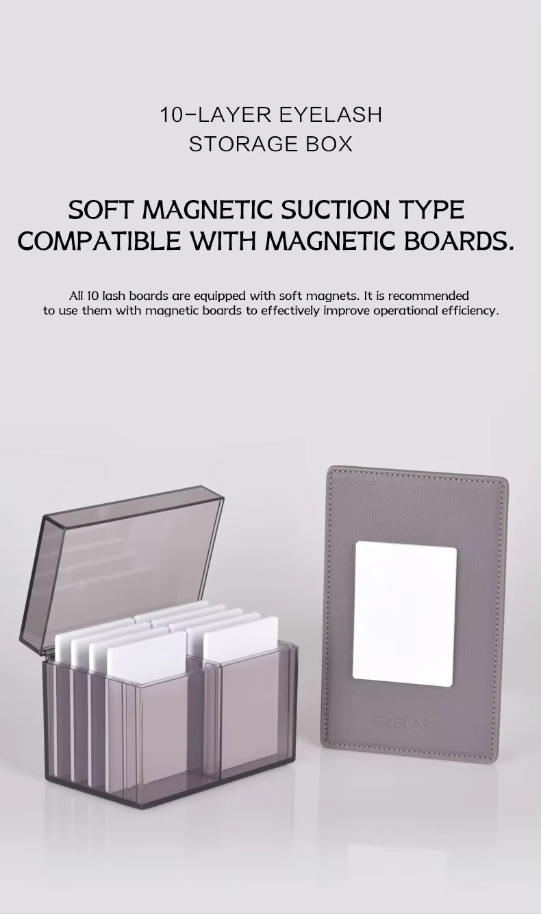 10-Slot Eyelash Storage Box | Compact & Durable Organizer for False Lashes Ideal for Travel & Home Use