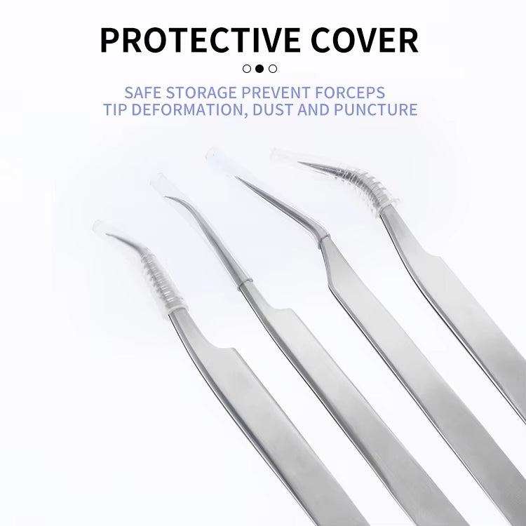 Pinzas para extensiones de pestañas, compactas y duraderas, para maquillaje de belleza.