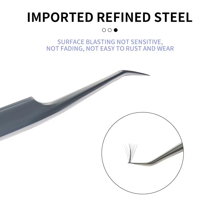 Pinzas para extensiones de pestañas, compactas y duraderas, para maquillaje de belleza.