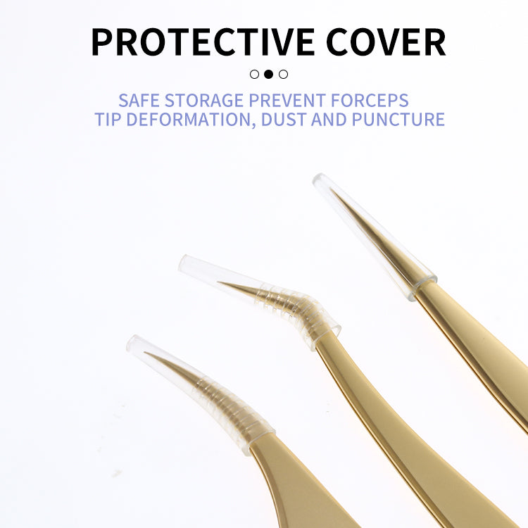 Light Pressure Gold Silver Stainless Steel Eyelash Tweezers with High Visibility & Durability