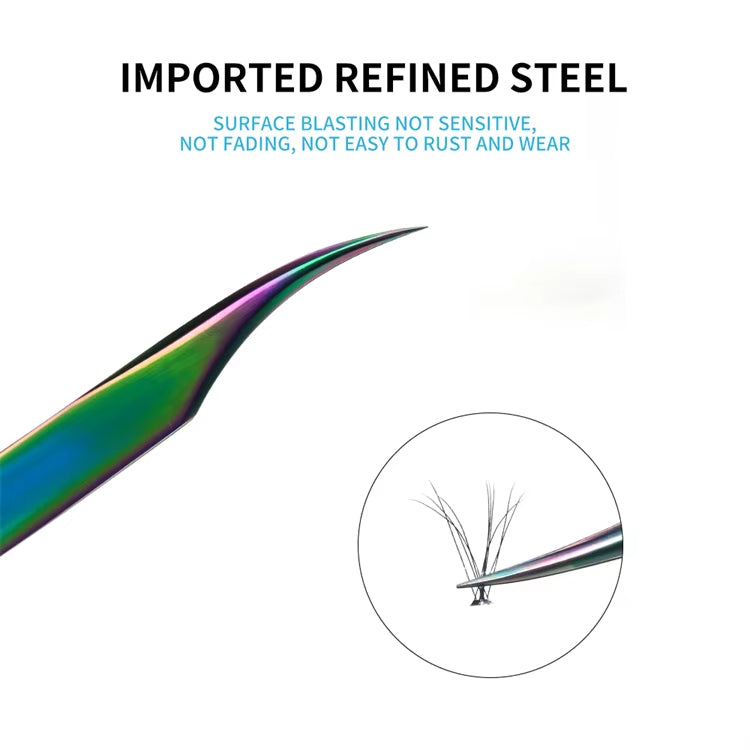 New Product Hot Sale Rainbow Stainless Steel Tweezers Compact and Durable Beauty Makeup Eyelash Tweezers