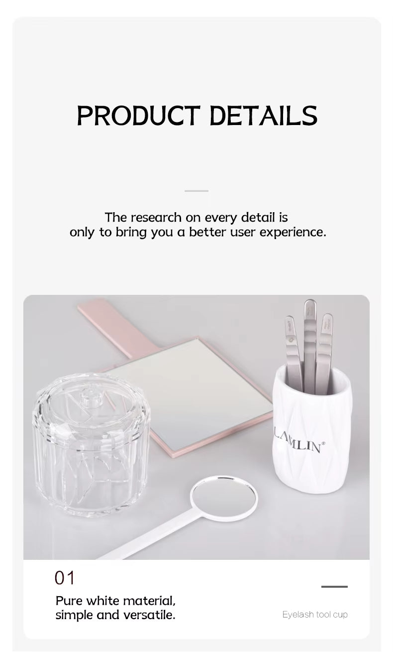 Multi-form Professional Eyelash Forceps Cup Tweezers Precision Lash Application Durable Forceps Cup with Anti-Slip Grip