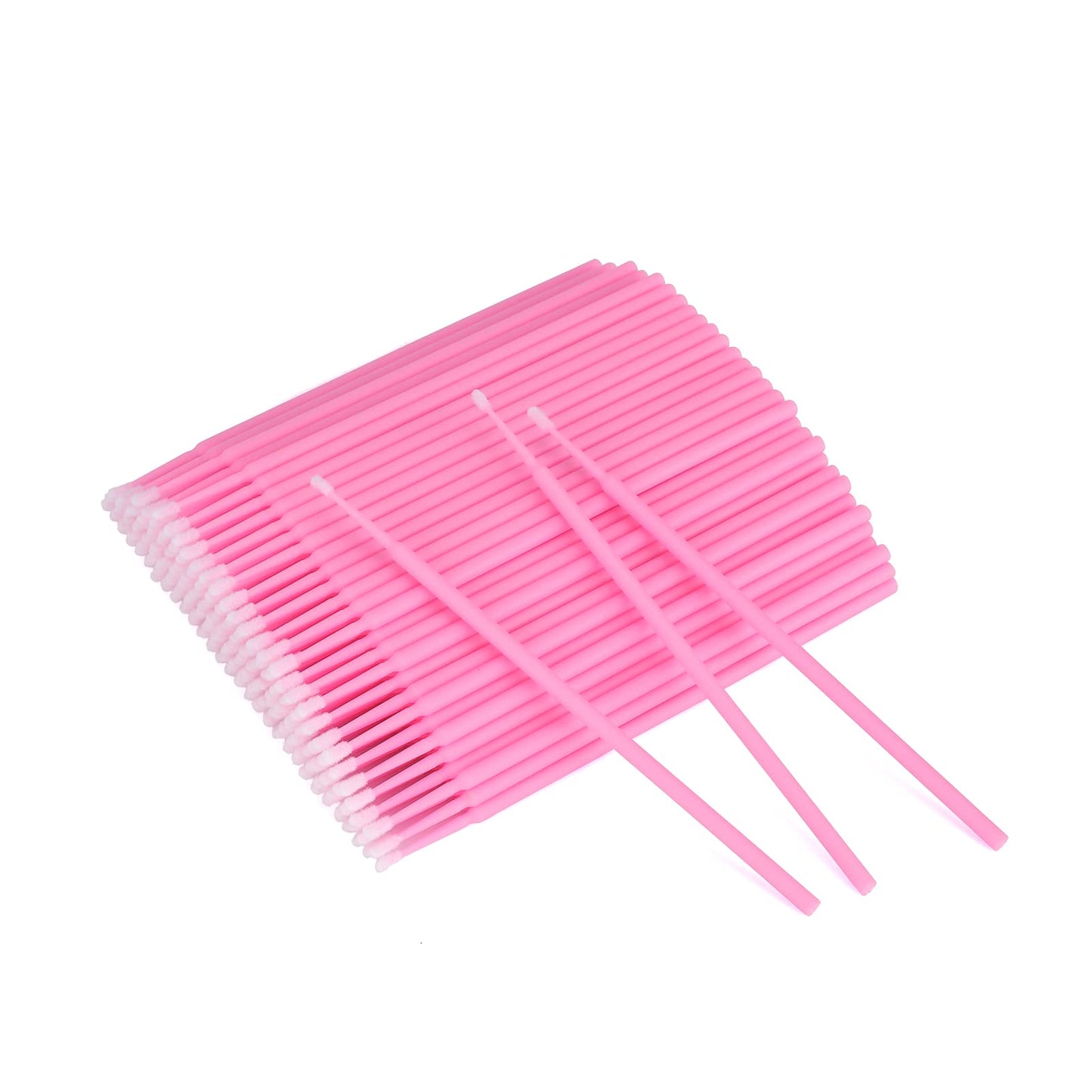 Neatly arranged pink micro brushes