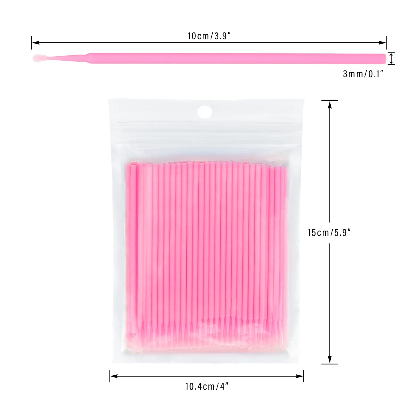 Length of pink micro brush