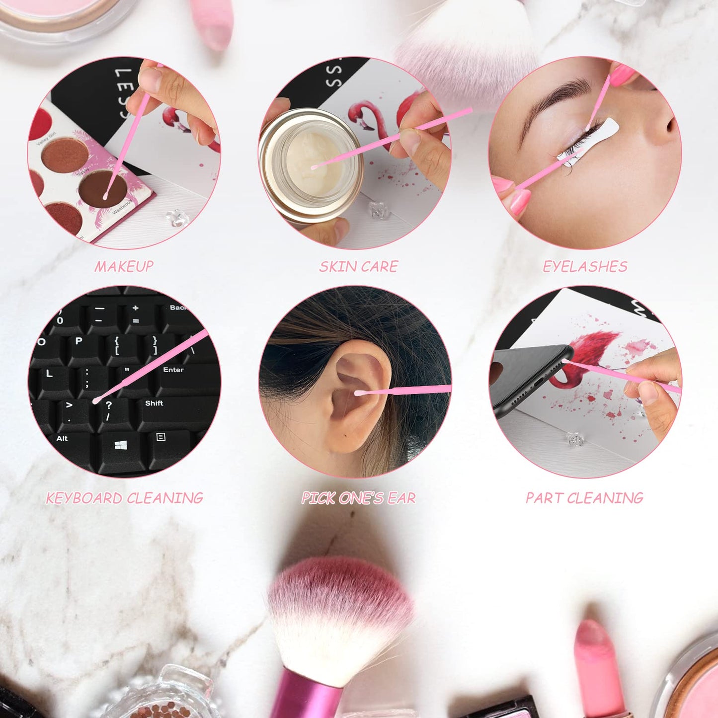 Pink micro brush can be used in a variety of scenarios
