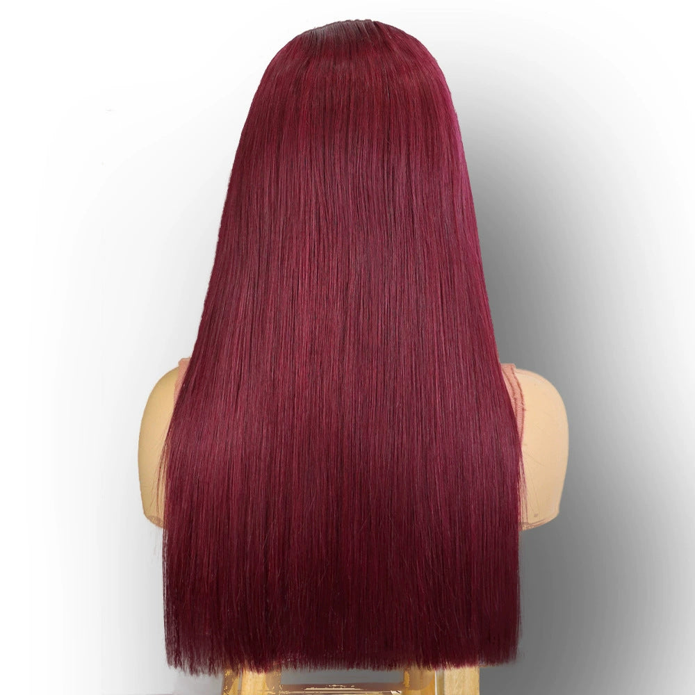 Head Covering Natural Long Straight Hair Wig 13X4 Front Lace 100% Human Hair