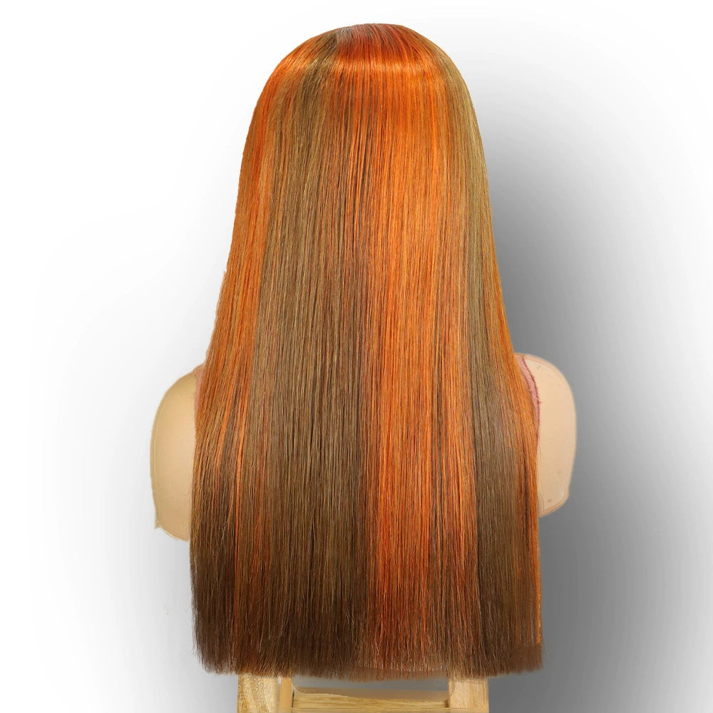 Head Covering Natural Long Straight Hair Wig 13X4 Front Lace 100% Human Hair