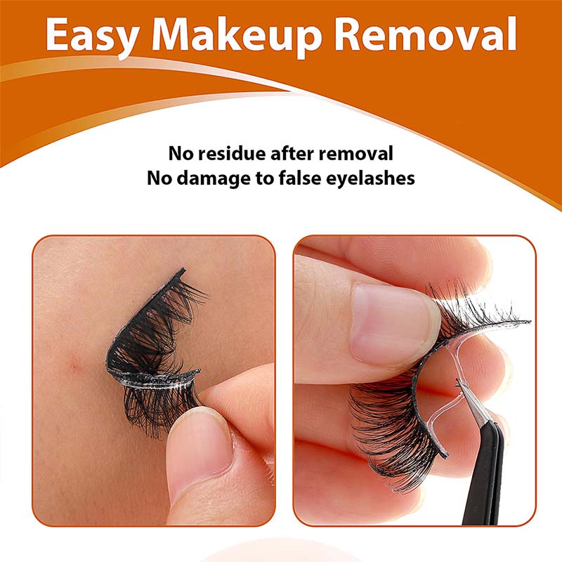 Tiras adhesivas transparentes para pestañas