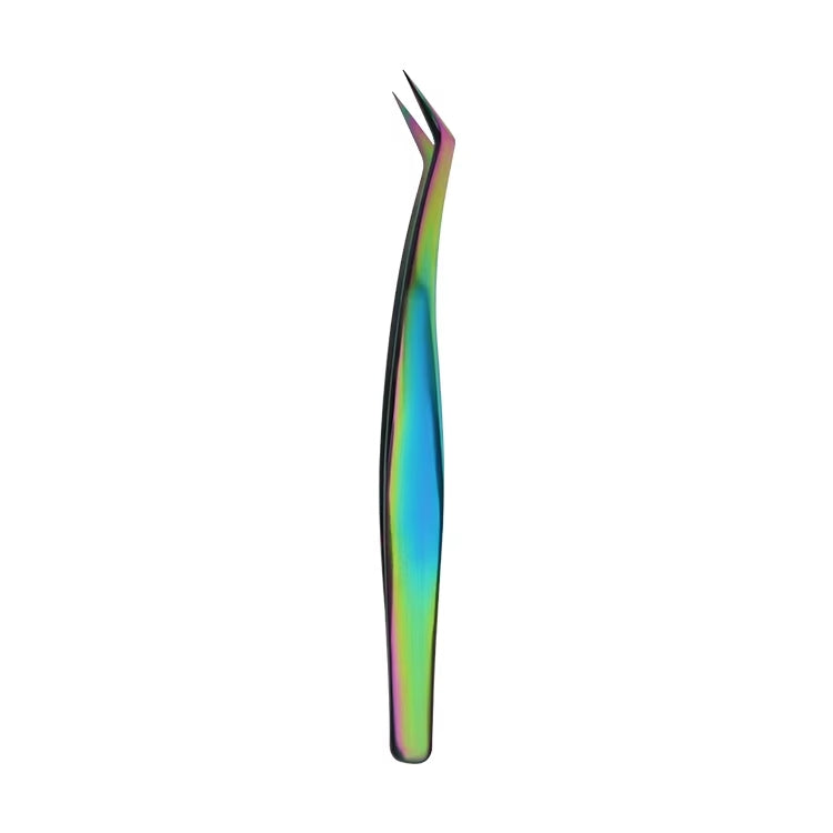 New Product Hot Sale Rainbow Stainless Steel Tweezers Compact and Durable Beauty Makeup Eyelash Tweezers