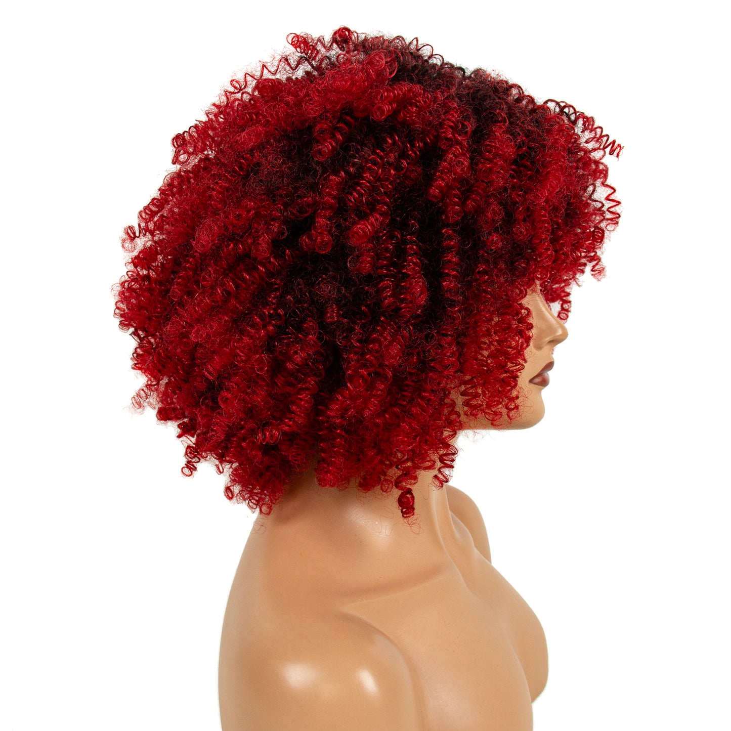 Short Afro Kinky Curly Wigs With Bangs For Black Women