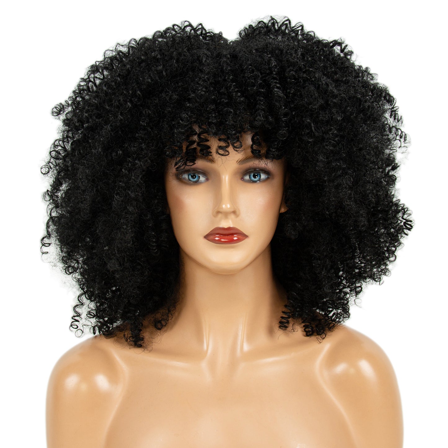 Short Afro Kinky Curly Wigs For Black Women Black Synthetic Cosplay African Wigs