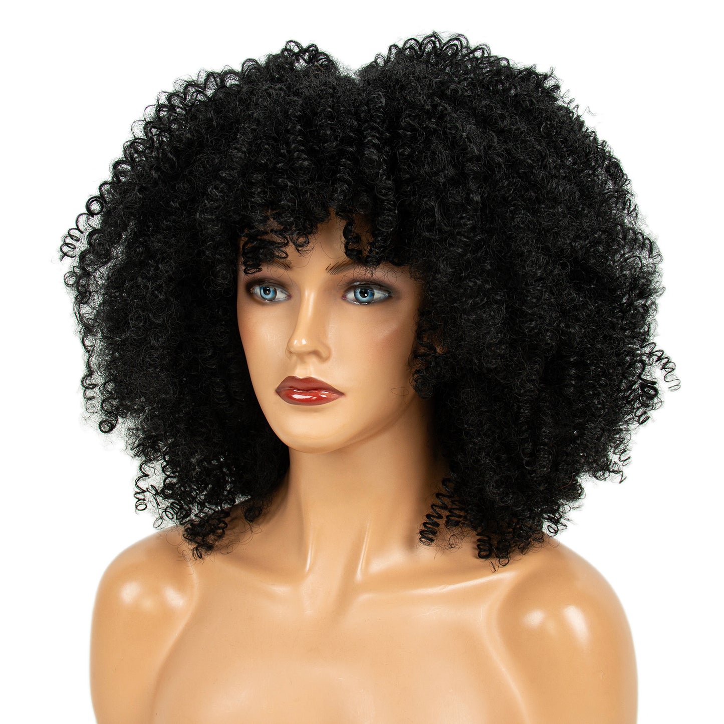 Short Afro Kinky Curly Wigs For Black Women Black Synthetic Cosplay African Wigs