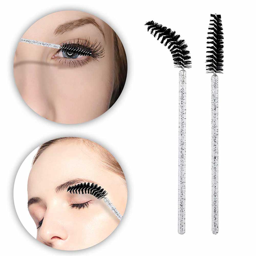Black eyelash brush for eyelashes and eyebrows