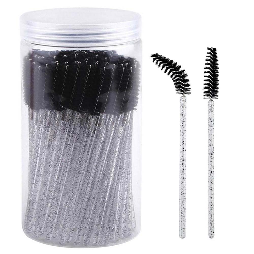 A bottle of black eyelash brush