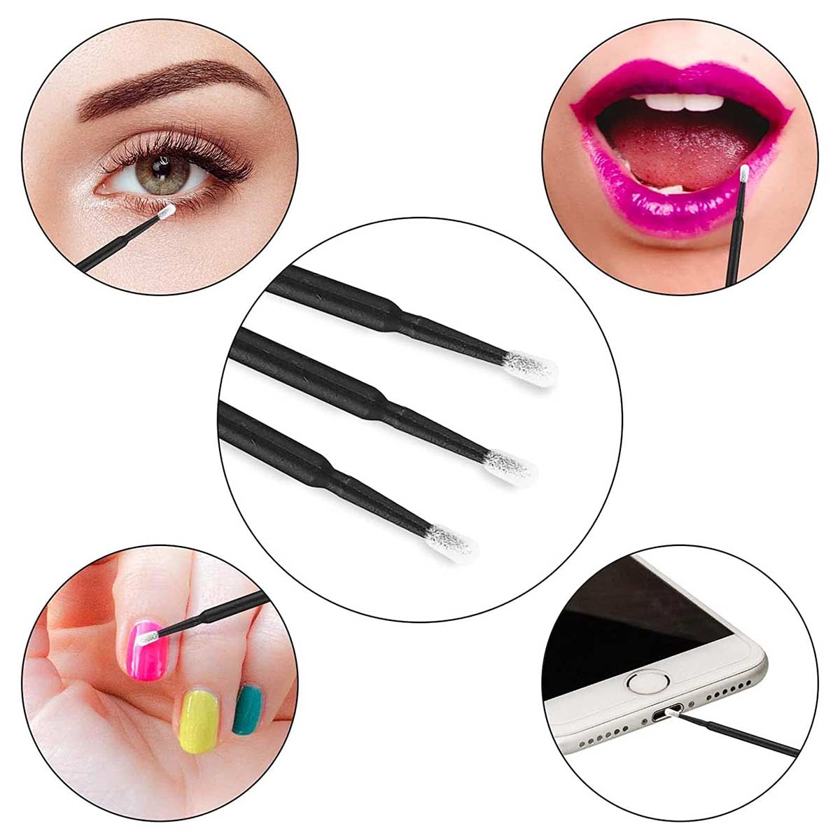 Micro brushes are suitable for nails, lips, lashes and other scenes