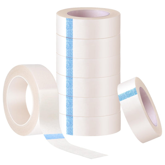 8 rollos de cinta adhesiva de tela blanca para pestañas