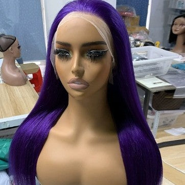 Purple 13*4 Full Lace Frontal Human Hair Wigs Real Hair Wigs