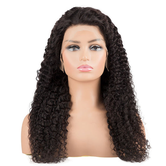 Hot Sale Curly Real Hair Small Curls 13*4 Real Hair Lace Head Cover Hair Wig
