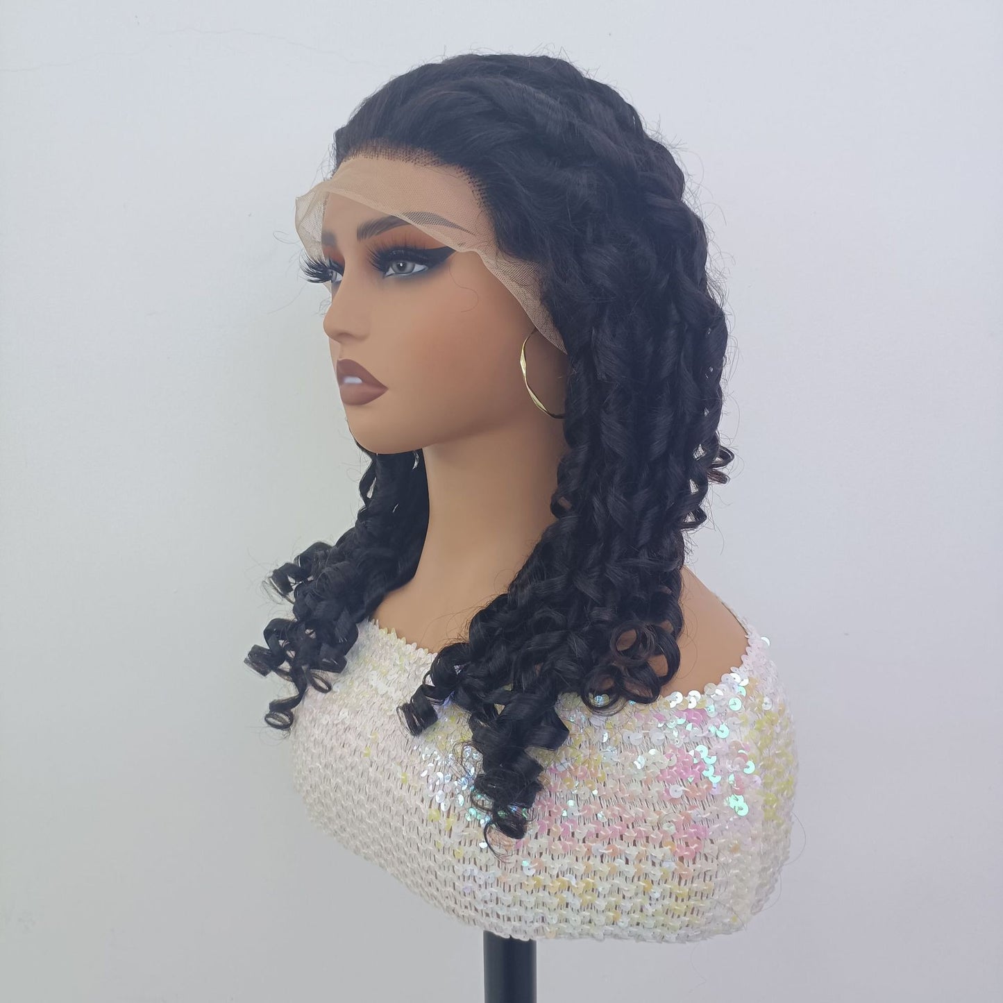 Human Hair Fumi Curly 13x4 Lace Front Wig Real Hair Headgear
