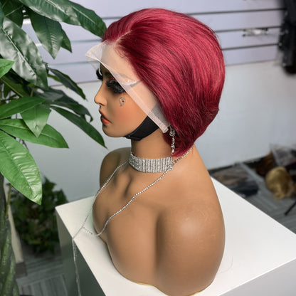 Wig Female Medium Long Hair Parted Korean Style Without Bangs 13x4 Front Lace Hair Real Hair