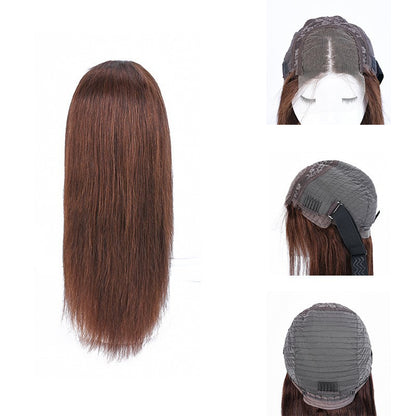 Real hair lace wig U-shaped lace wig long hair wig