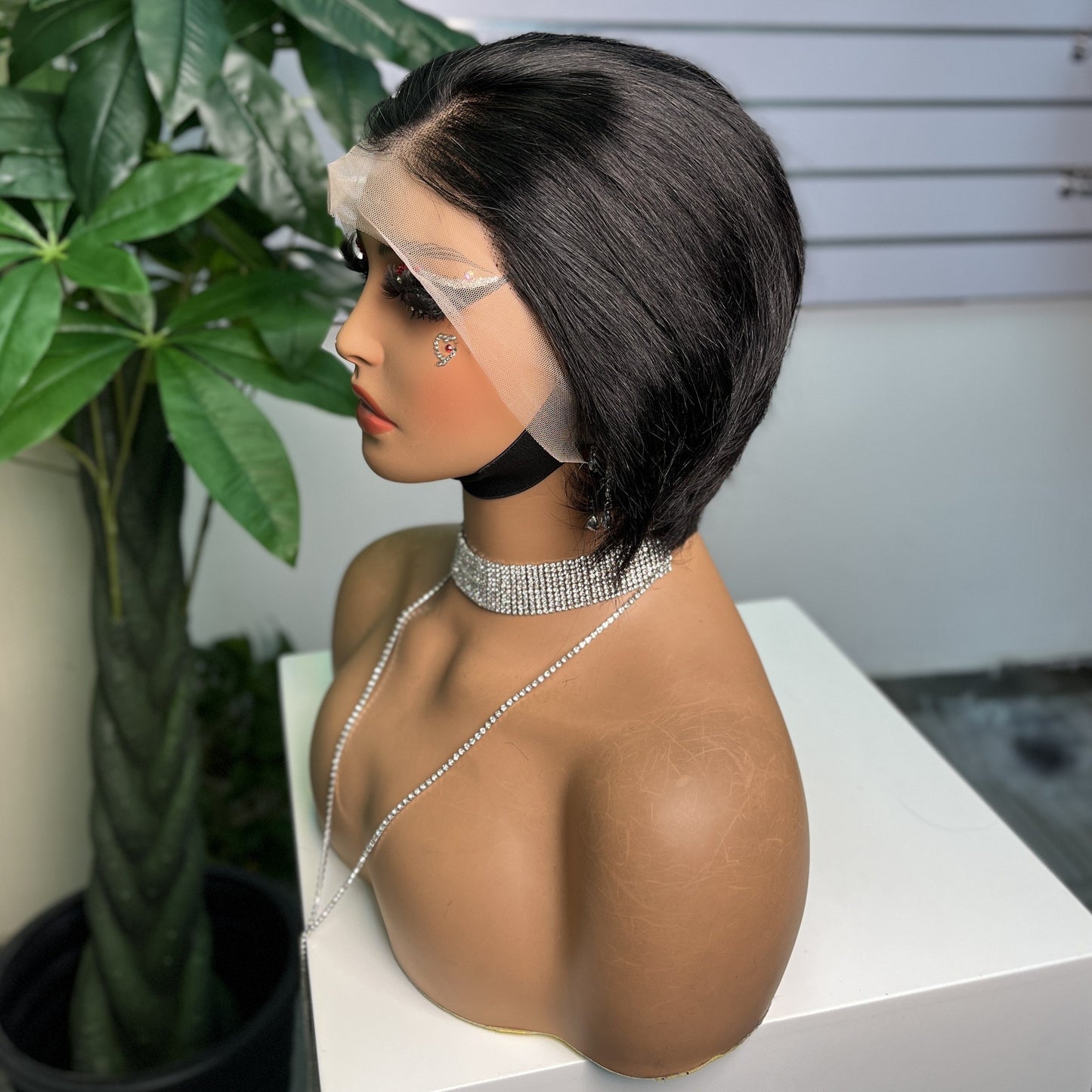 Female Medium Long Hair Parted Korean Style Without Bangs 13x4 Front Lace Wig Real Hair Bangs