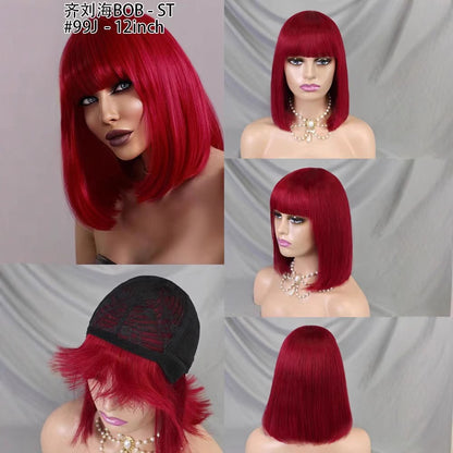Bang bob Wig Fringe Wig Real Hair Real Headgear Hot Sales