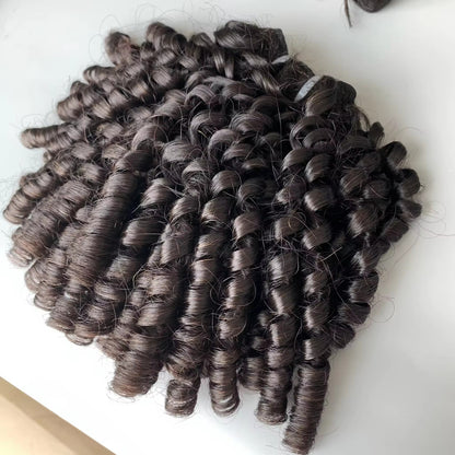 Super Double Drawn Noodle Curl Hot Models Real Human Hair Wig