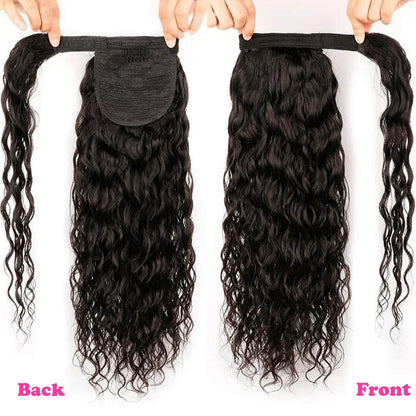 Real Hair Real Hair Wig Water Wave Ponytail velcro Ponytail