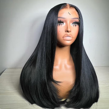 Explosion Models Layered Cut Real Hair Head Cover Human Hair Lace Wig