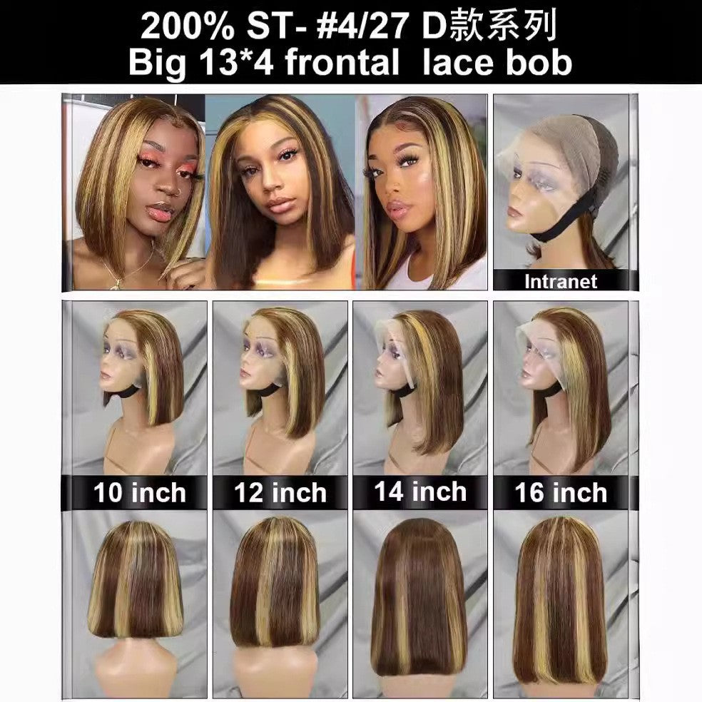Frontal bob Wig 200 Density Human Hair Brazilian Hair