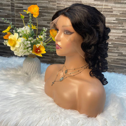 13x4Lace Loose Wave Wig 12A Front Lace Wig 100% Real Hair Natural Color