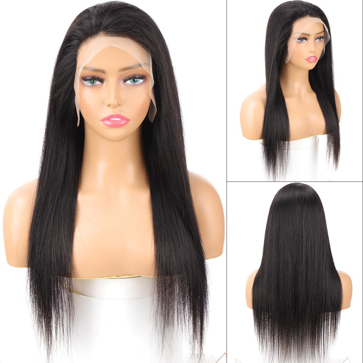 Real Hair Front Lace Wig Head Covering 100%human Hair Wig