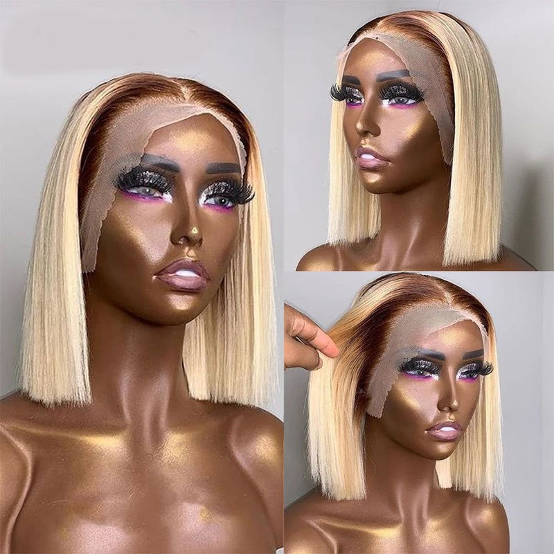 Straight Short Bob Wig T Lace Wig T4/22 Color T Lace Hair Covers