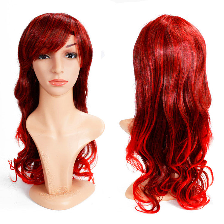 Fashion Hot Sale Middle Length Curly Hair Middle Parted Chemical Fiber Hair Wig