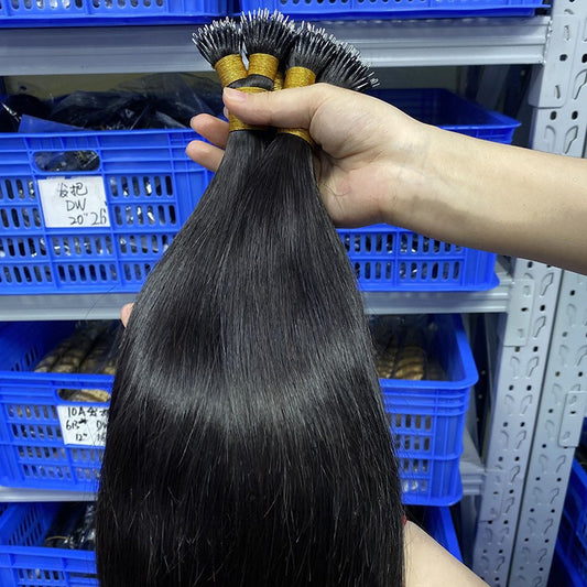 Real Hair Wigs Wire Hair Extensions Nano Ring Hair Extensions