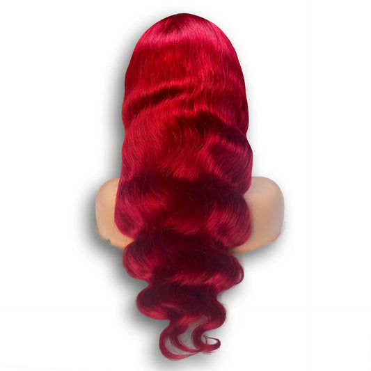 Front Lace Wig Front Lace Wig 13X4 Burgundy BUG Curvy Hair Head Cover Body Wave Hair