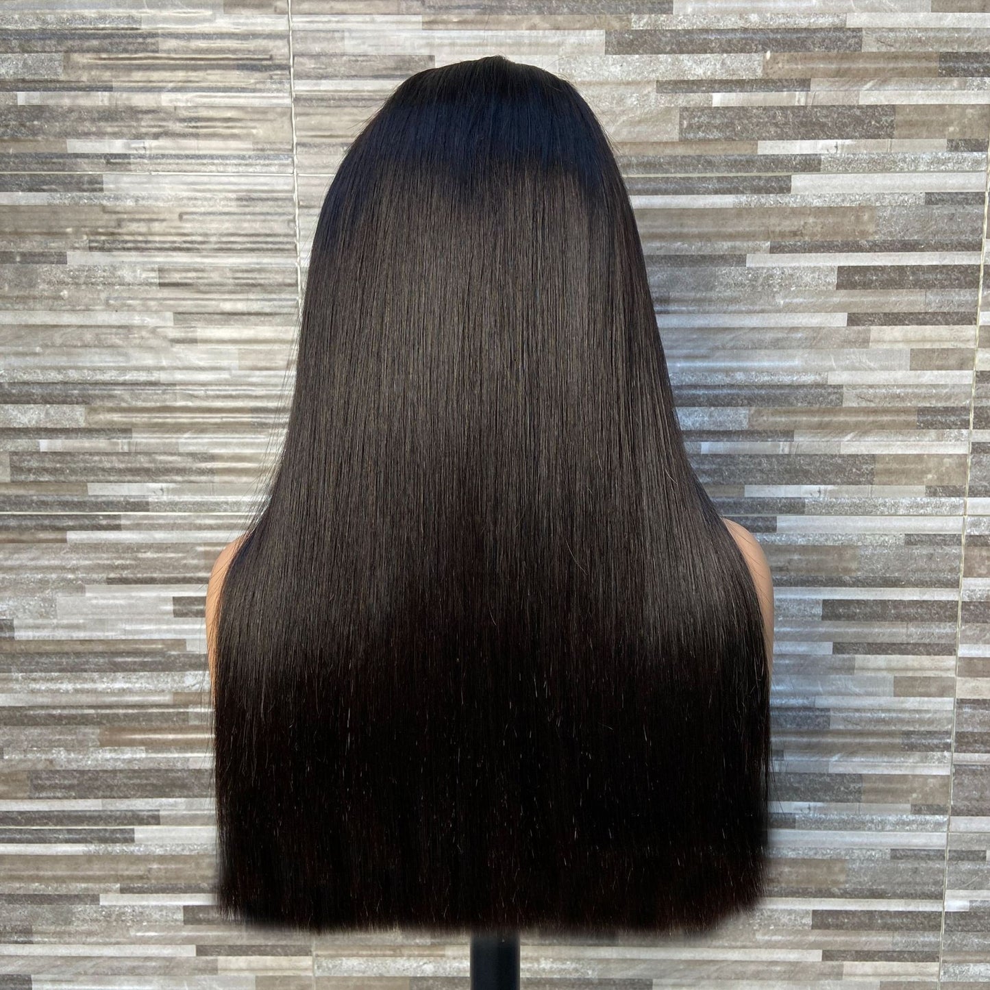 Full Real Human Wig Bone Straight 5x5 Lace Frontal Wig Headgear