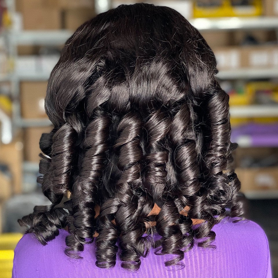 Bouncy Curl Human Hair Wigs Front Lace Real Wigs