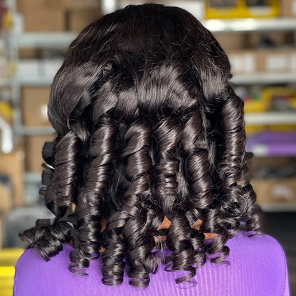 Bouncy Curl Human Hair Wigs Front Lace Real Wigs