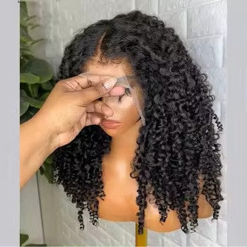 Deep Curl Lace Front Wigs Wholesale Front Lace Curl Real Hair Headgear