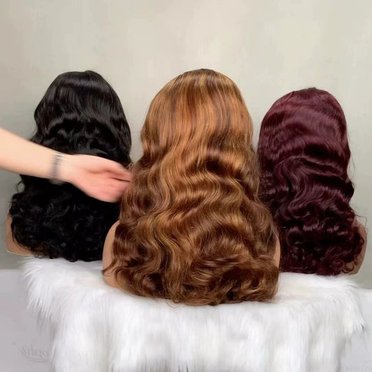 Pelucas frontales BodyWave de 13x4, cabello humano frontal de seda amarilla, pelucas de cabello real