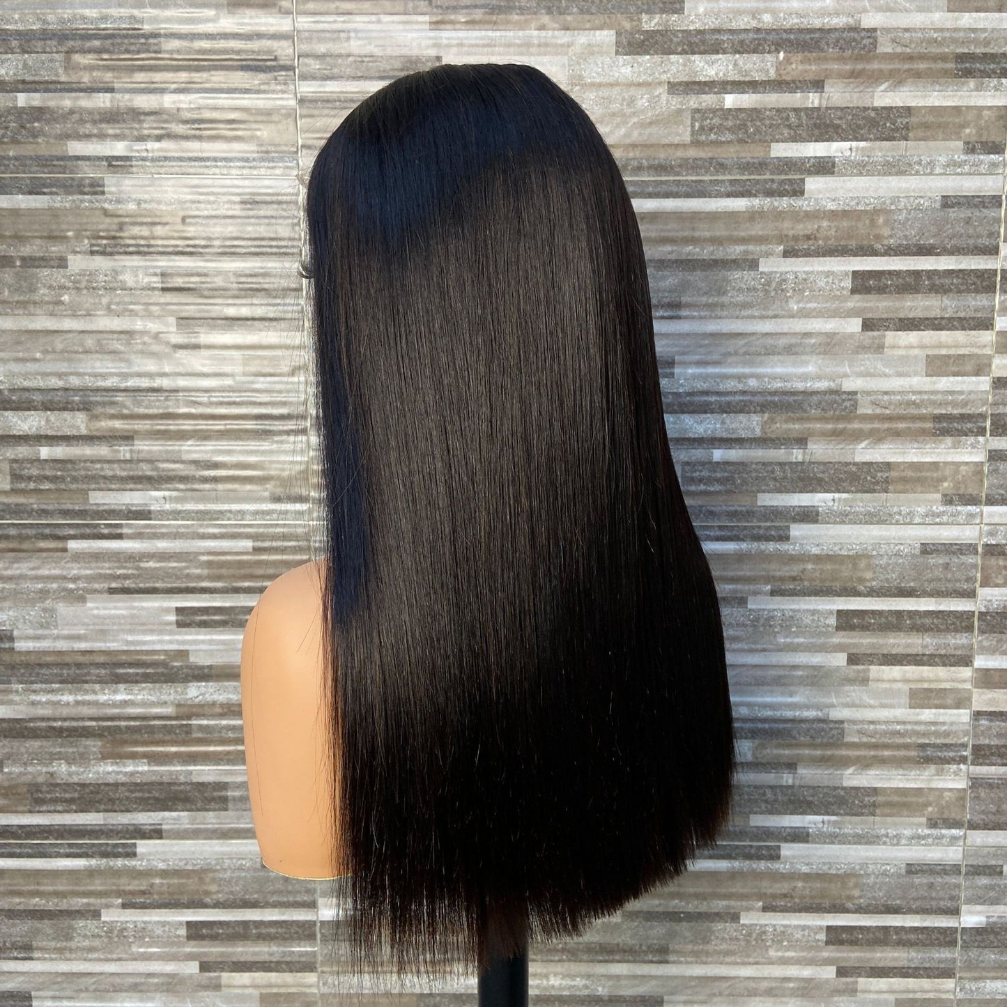 Full Real Human Wig Bone Straight 5x5 Lace Frontal Wig Headgear
